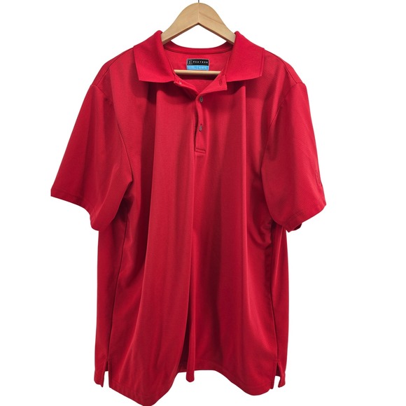 PGA Tour Other - PGA TOUR Polo Shirt Mens XL Short Sleeve Red Ribbed Texture EUC
